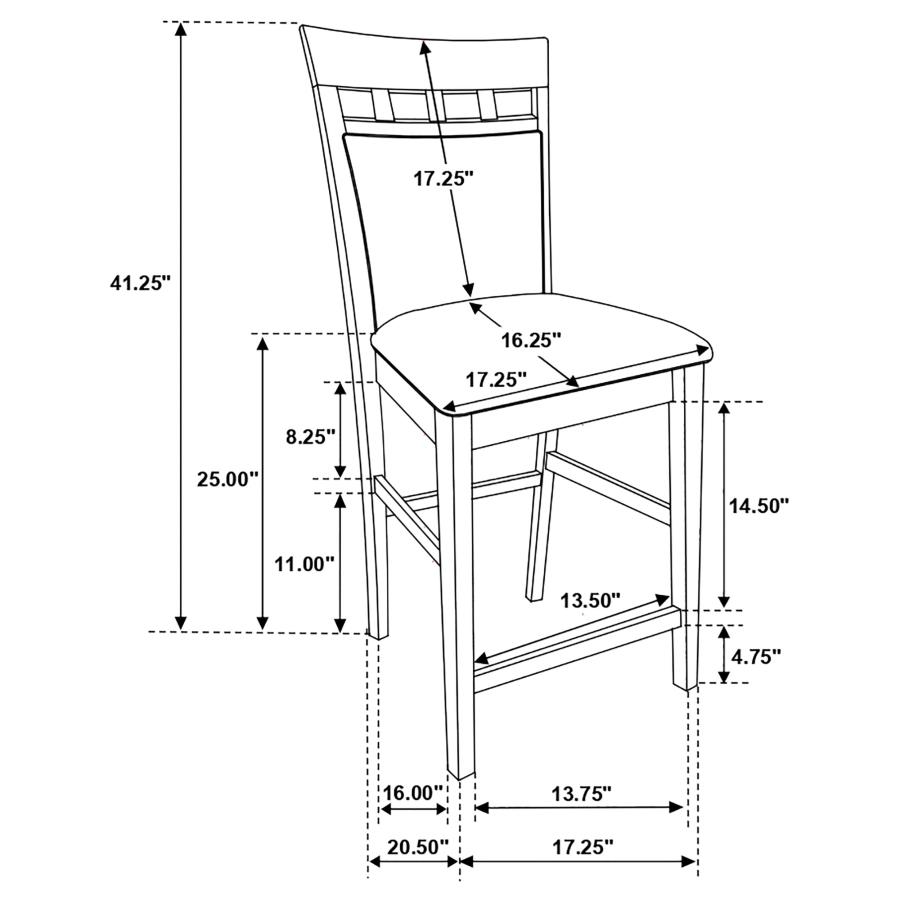 Modal Additional Images for Gabriel 5-piece Square Counter Height Dining Set Cappuccino