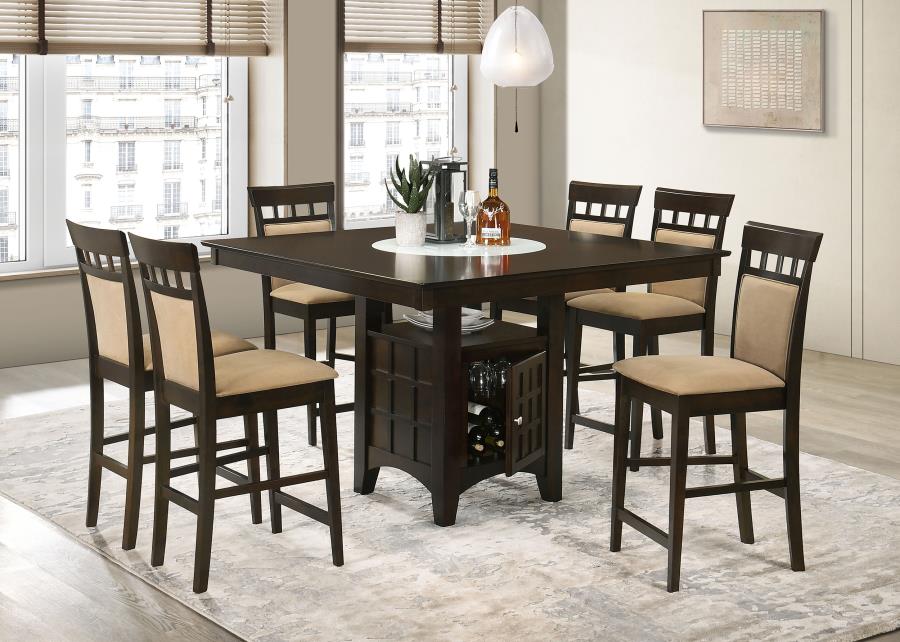 (image for) Gabriel 7-piece Square Counter Height Dining Set Cappuccino - Click Image to Close