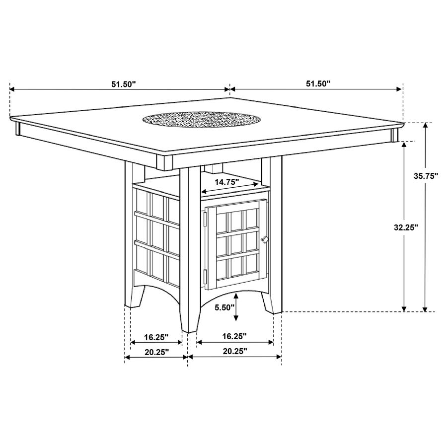 (image for) Gabriel 7-piece Square Counter Height Dining Set Cappuccino