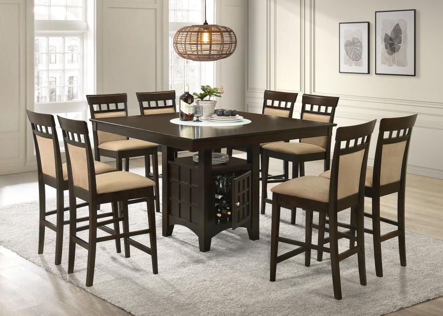 (image for) Gabriel 9-piece Square Counter Height Dining Set Cappuccino - Click Image to Close