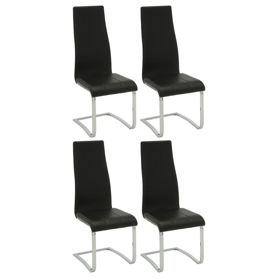 (image for) Montclair Upholstered Dining Side Chair Black (Set of 4) - Click Image to Close