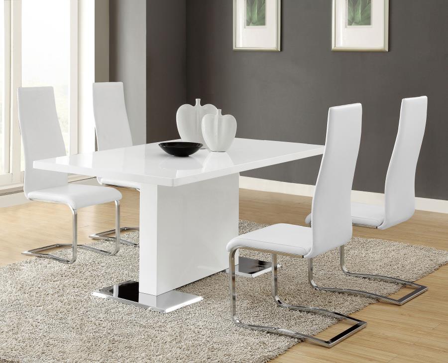 (image for) Montclair Upholstered Dining Side Chair White (Set of 4)