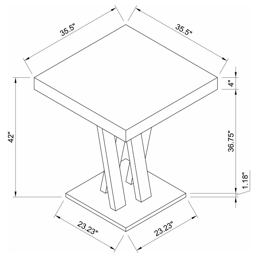 (image for) Freda Square 36-inch Pub Height Bistro Bar Table Cappuccino