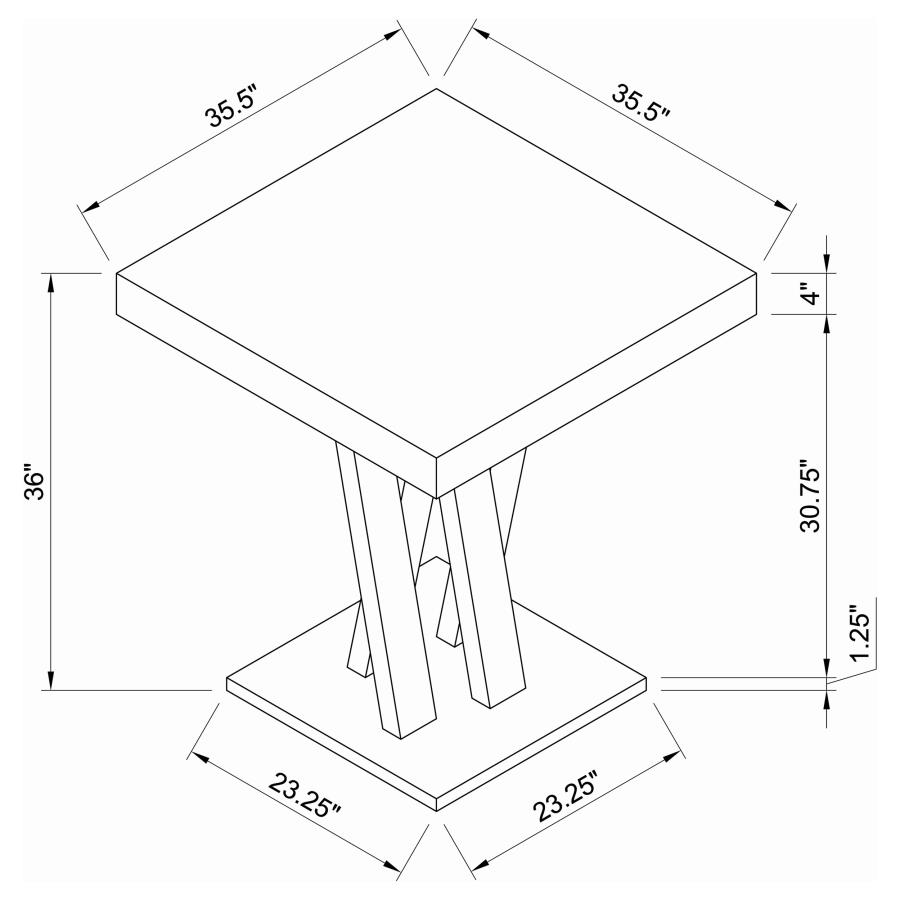 (image for) Freda Square 36-inch Counter Height Dining Table Cappuccino