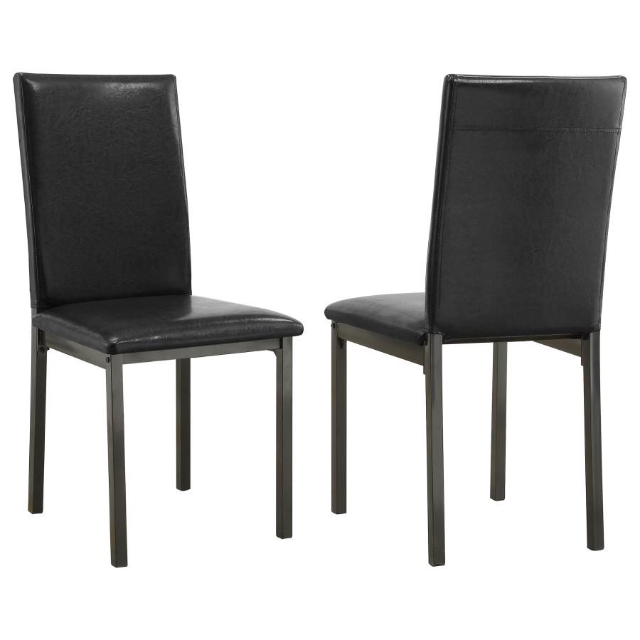 (image for) Garza Upholstered Dining Side Chair Black (Set of 2)