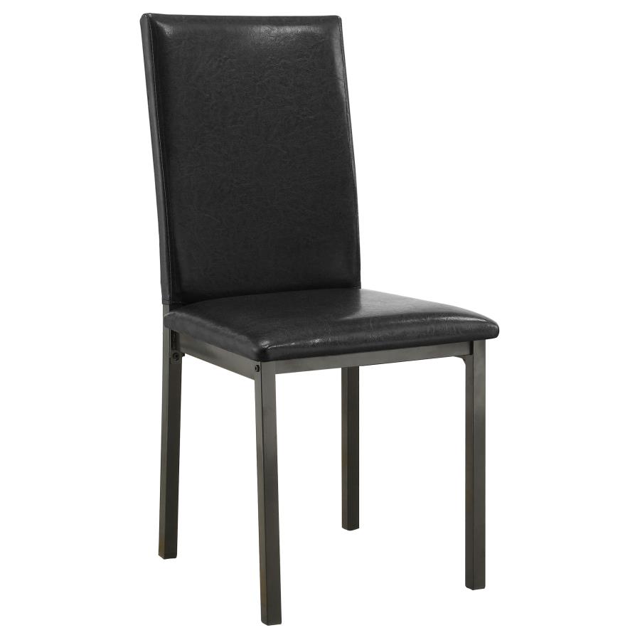 (image for) Garza Upholstered Dining Side Chair Black (Set of 2)