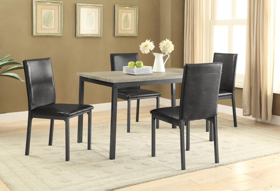 (image for) Garza Upholstered Dining Side Chair Black (Set of 2)