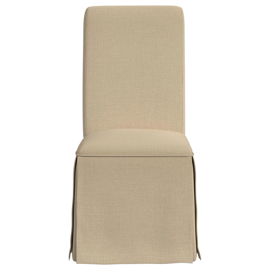 (image for) Shawna Upholstered Skirted Dining Chair Khaki (Set of 2)