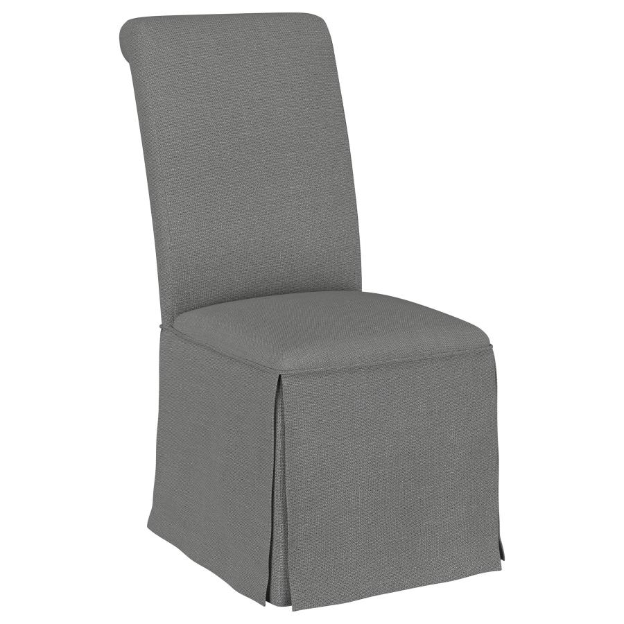 (image for) Shawna Upholstered Skirted Dining Chair Gray (Set of 2)