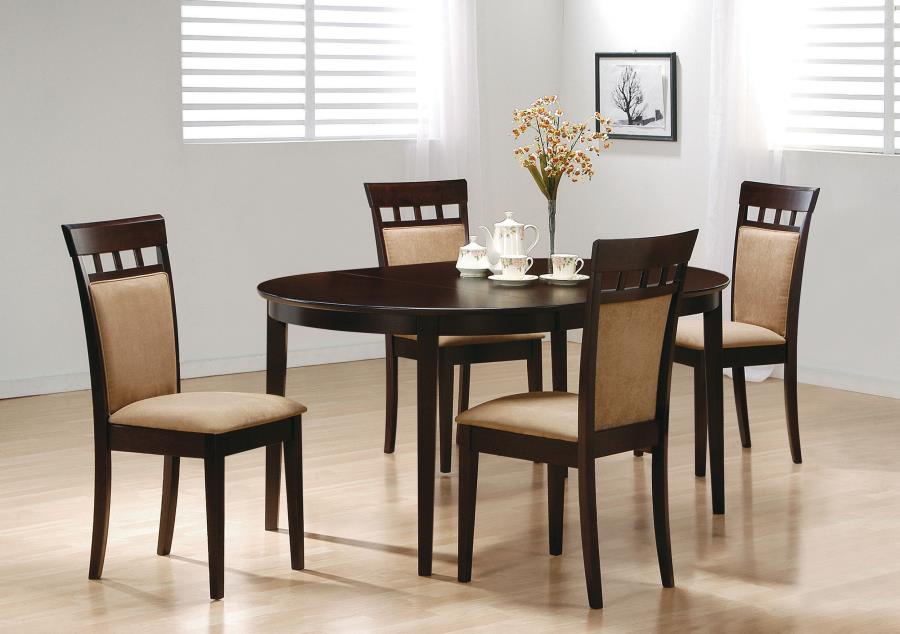 (image for) Gabriel 5-piece Extension Leaf Dining Table Set Cappuccino - Click Image to Close