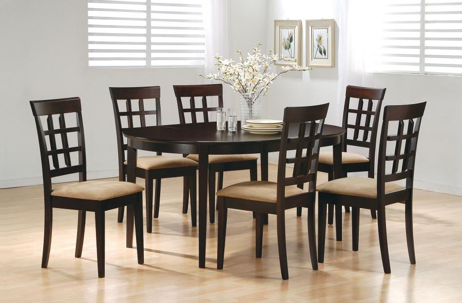 (image for) Gabriel 7-piece Extension Leaf Dining Table Set Cappuccino - Click Image to Close