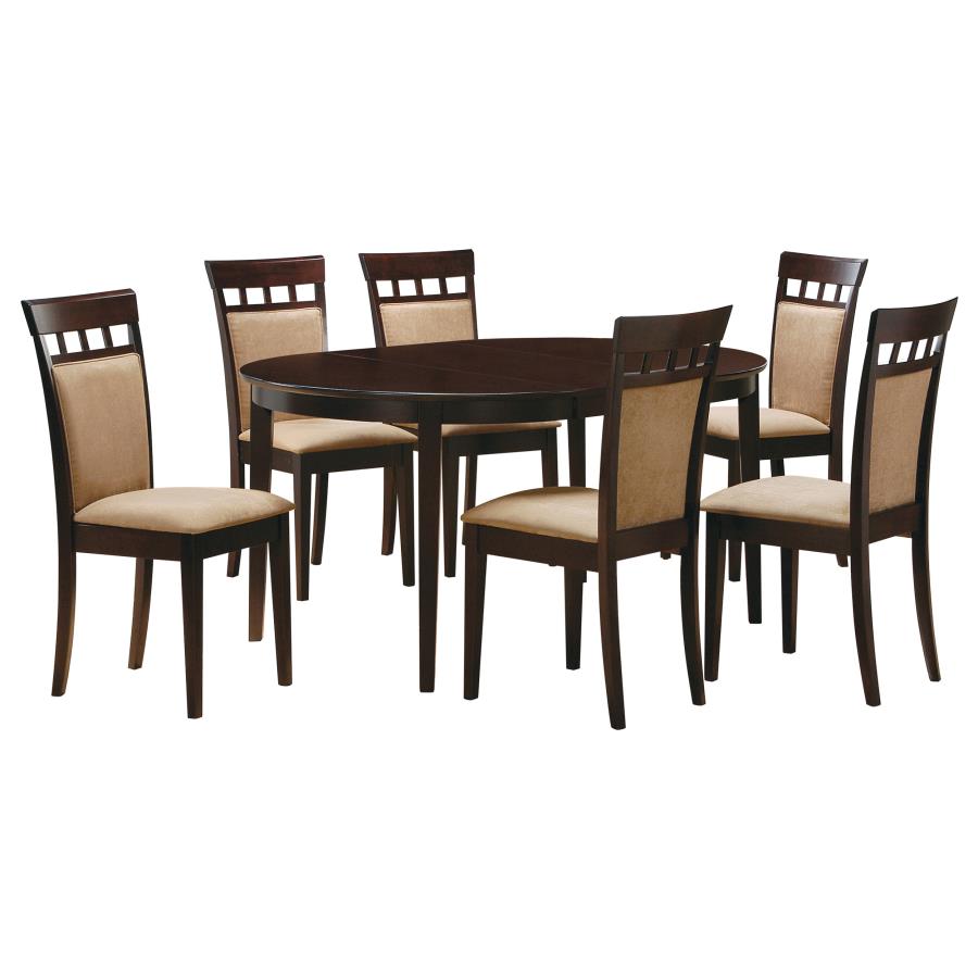 (image for) Gabriel 7-piece Extension Leaf Dining Table Set Cappuccino