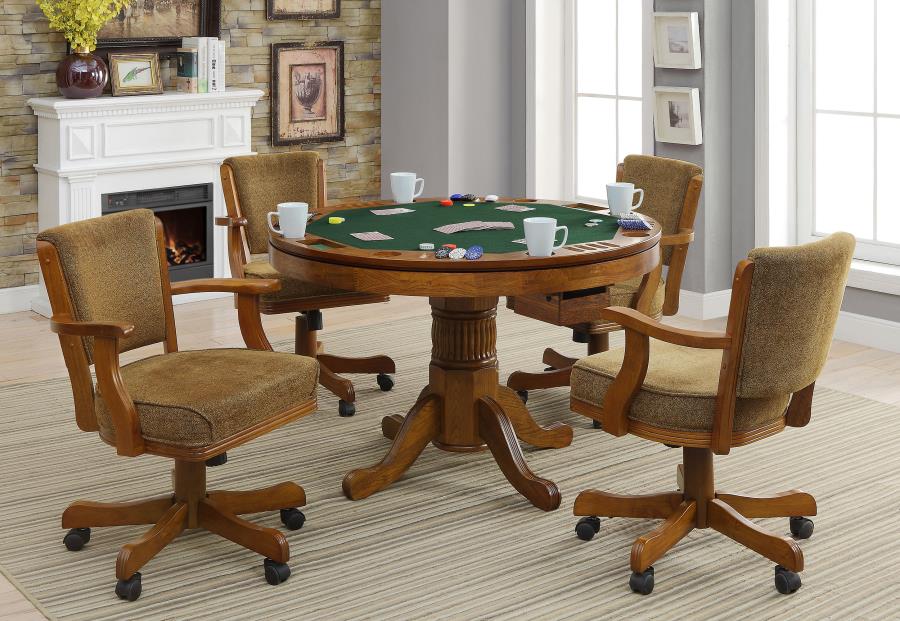 (image for) Mitchell 5-piece 3-in-1 Dining and Game Table Set Amber