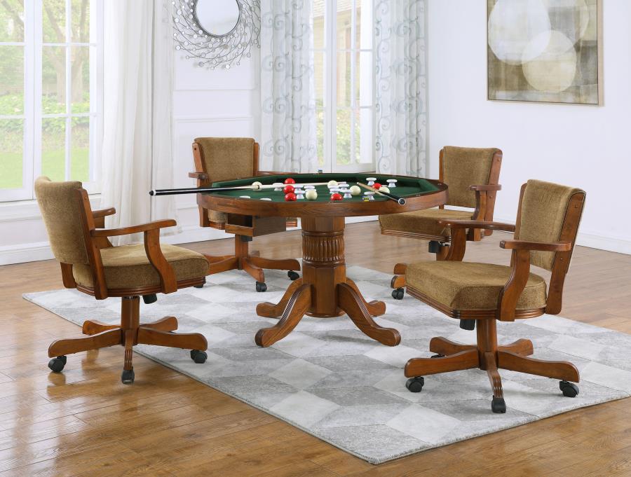 (image for) Mitchell 5-piece 3-in-1 Dining and Game Table Set Amber