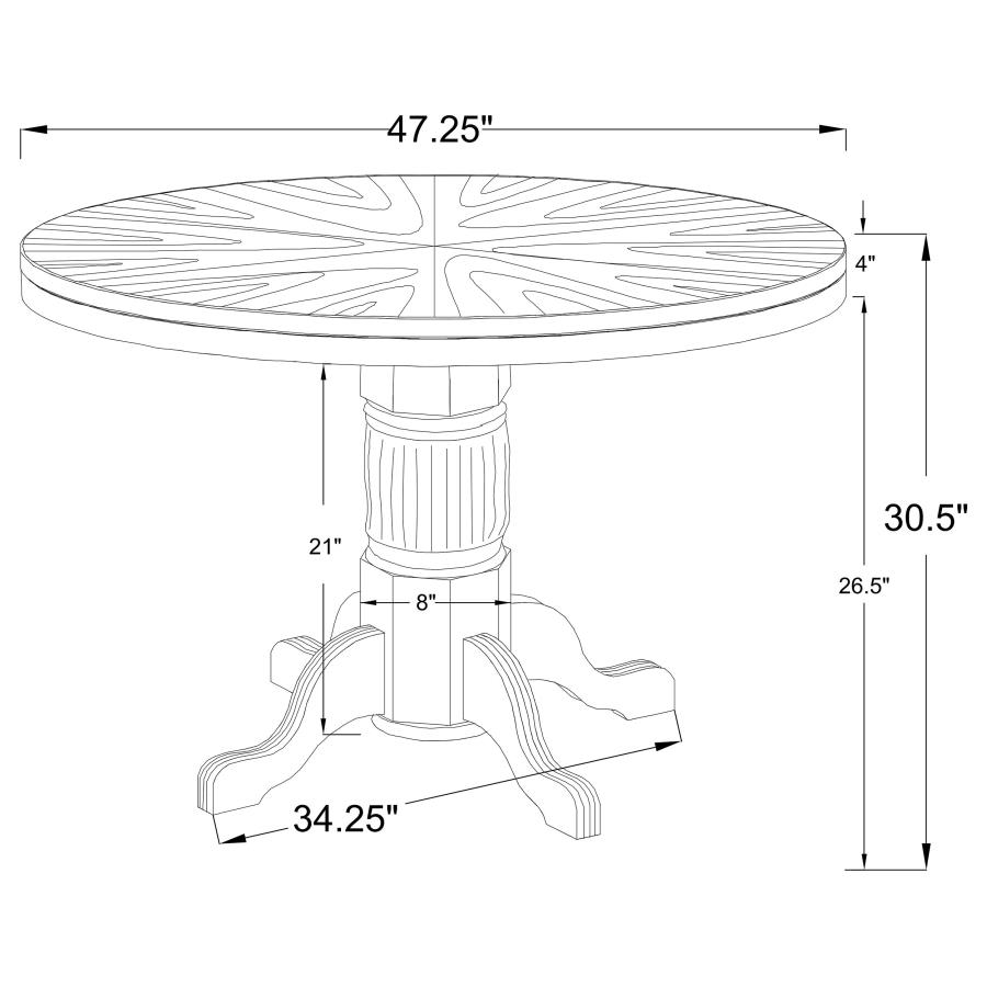 (image for) Mitchell Round Dining and Billiard Poker Game Table Amber