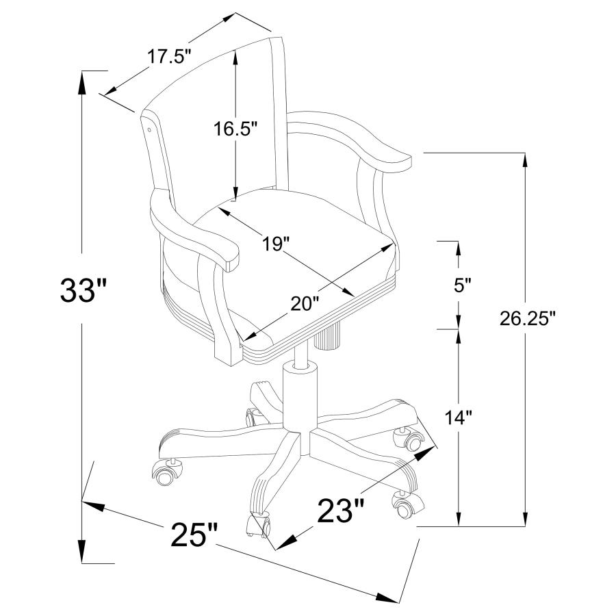 (image for) Mitchell Upholstered Swivel Dining and Game Chair Amber