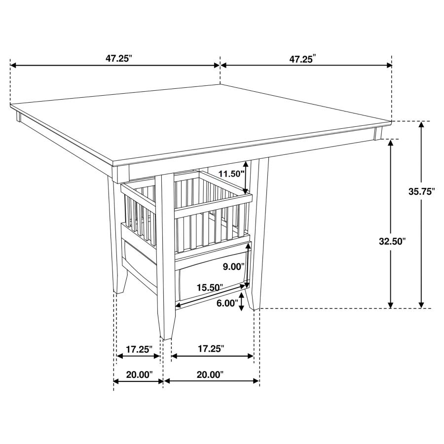 (image for) Jaden 5-piece Square Counter Height Dining Set Espresso