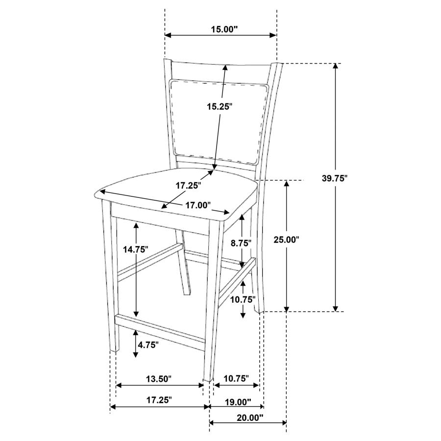 (image for) Jaden Upholstered Counter Chair Espresso (Set of 2)