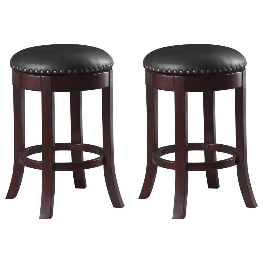 (image for) Aboushi Backless Swivel Counter Stool Brown (Set of 2) - Click Image to Close