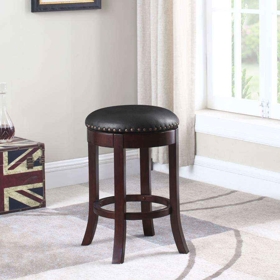 (image for) Aboushi Backless Swivel Counter Stool Brown (Set of 2)