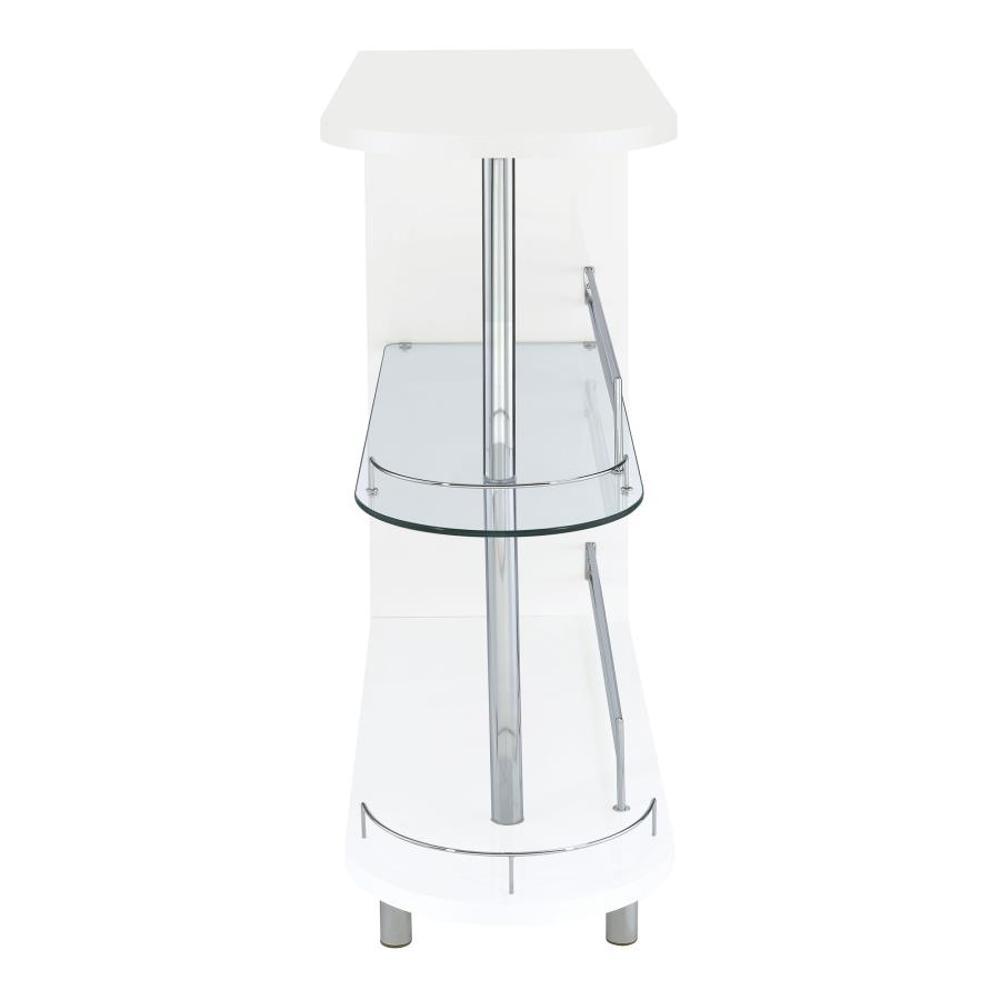 (image for) Adolfo Rectangular 2-tier Home Bar Table White High Gloss