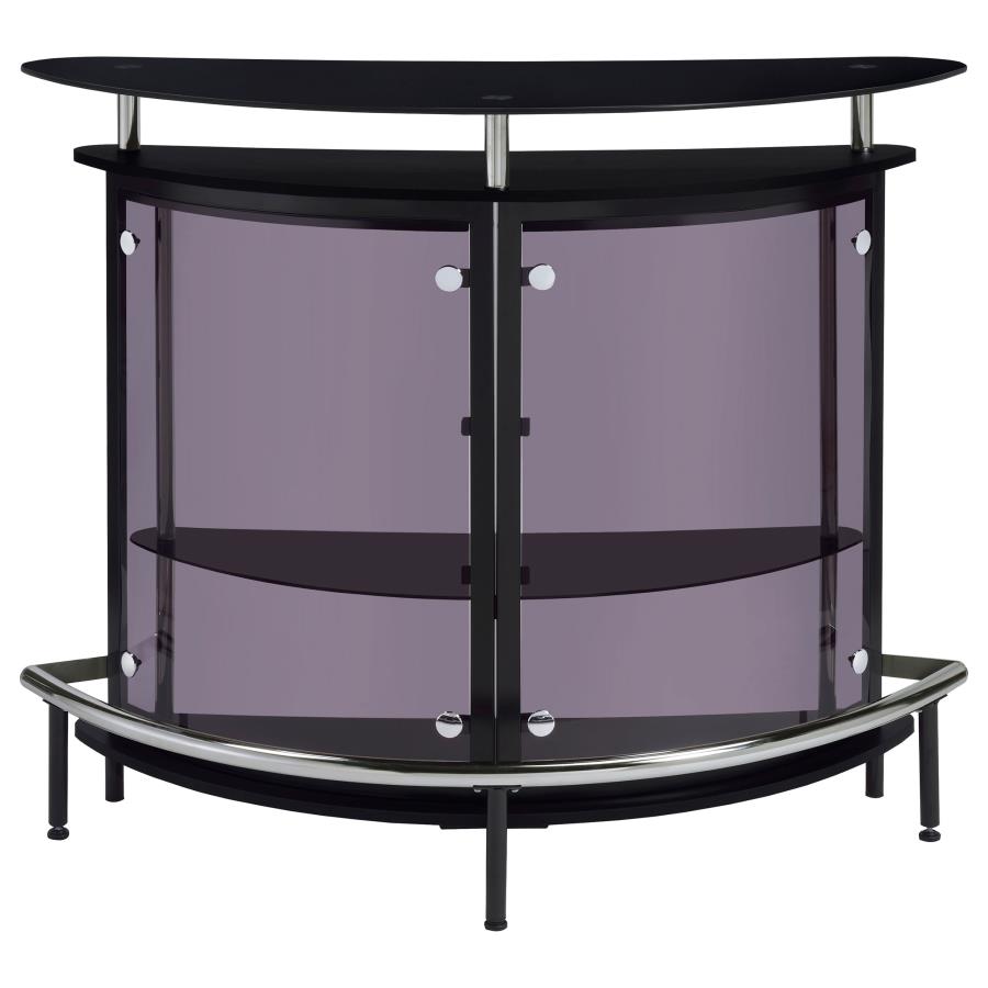 (image for) Amarillo Freestanding Glass Top Home Bar Wine Cabinet Black