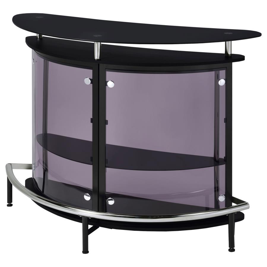 (image for) Amarillo Freestanding Glass Top Home Bar Wine Cabinet Black