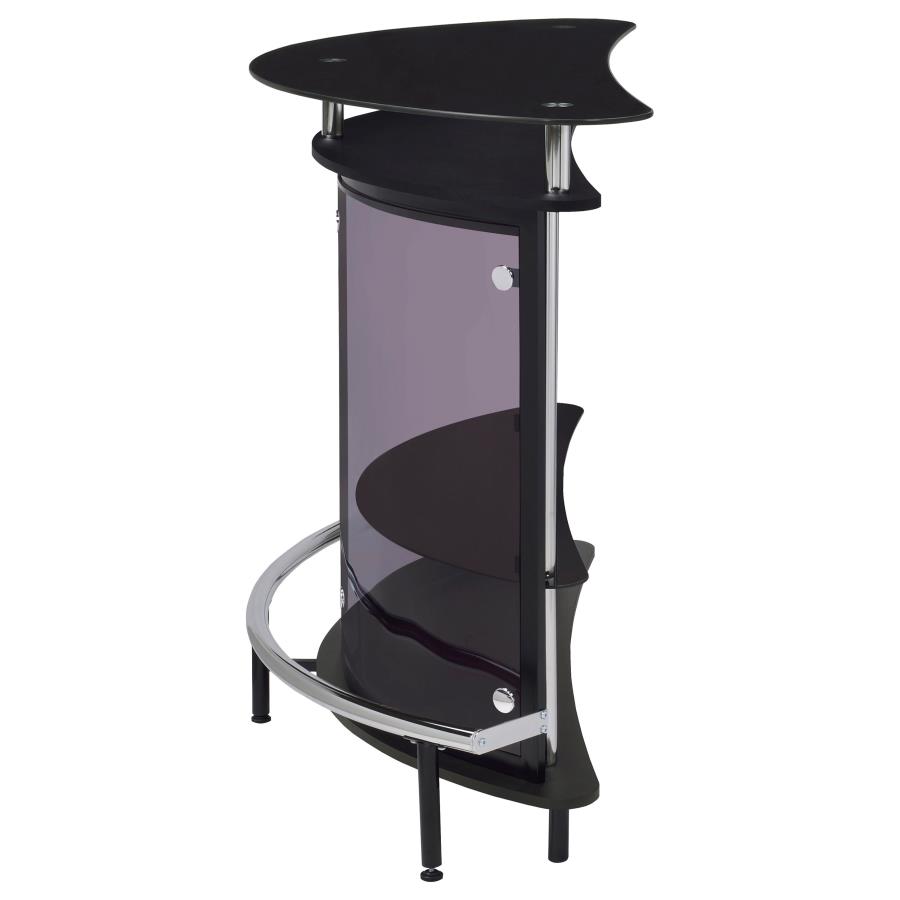 (image for) Amarillo Freestanding Glass Top Home Bar Wine Cabinet Black