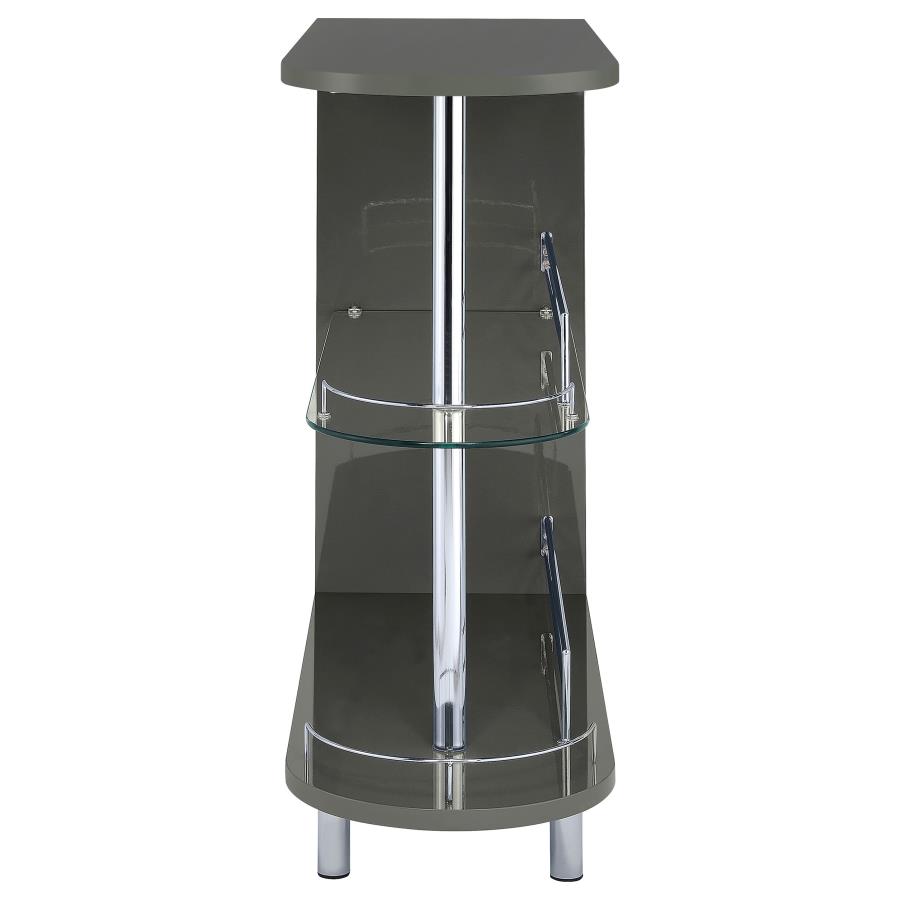 (image for) Adolfo Rectangular 2-tier Home Bar Table Grey High Gloss