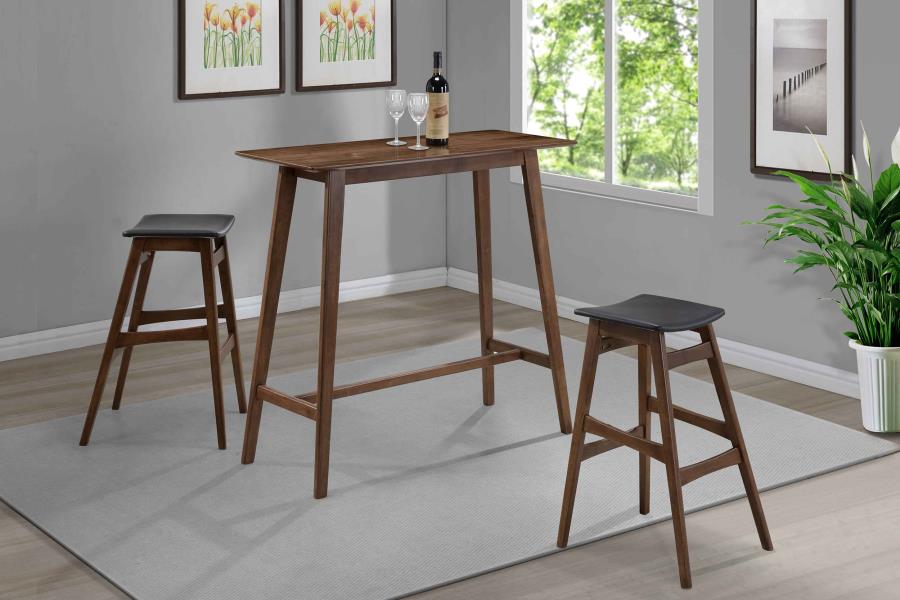 (image for) Finnick Cushioned Backless Bar Stool Walnut (Set of 2)