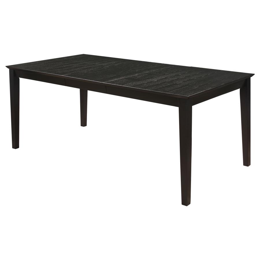 (image for) Louise Rectangular 78-inch Extension Leaf Dining Table Black - Click Image to Close