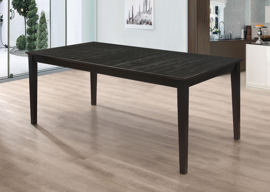 (image for) Louise Rectangular 78-inch Extension Leaf Dining Table Black