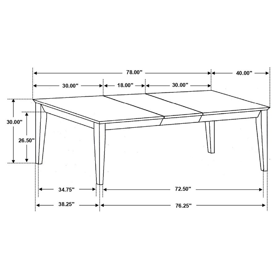 (image for) Louise Rectangular 78-inch Extension Leaf Dining Table Black