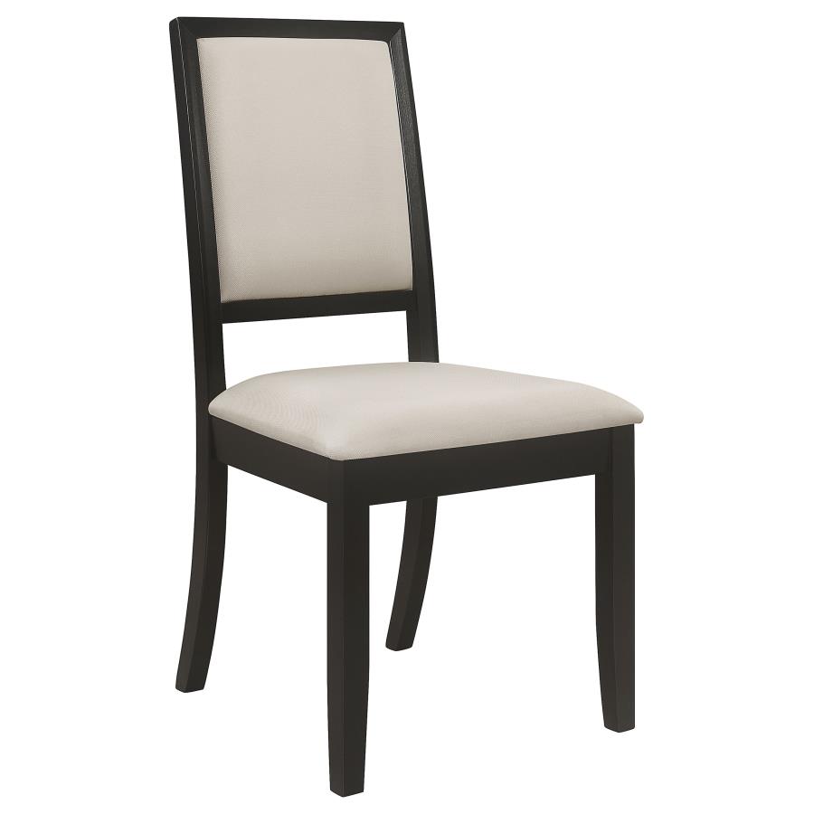 (image for) Louise Upholstered Wood Dining Side Chair Black (Set of 2)