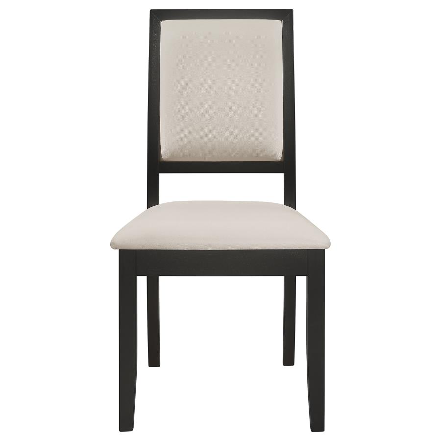 (image for) Louise Upholstered Wood Dining Side Chair Black (Set of 2)