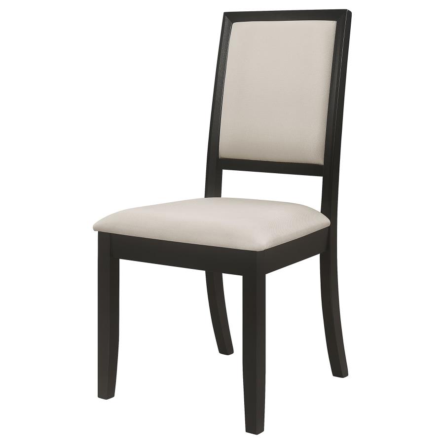 (image for) Louise Upholstered Wood Dining Side Chair Black (Set of 2)