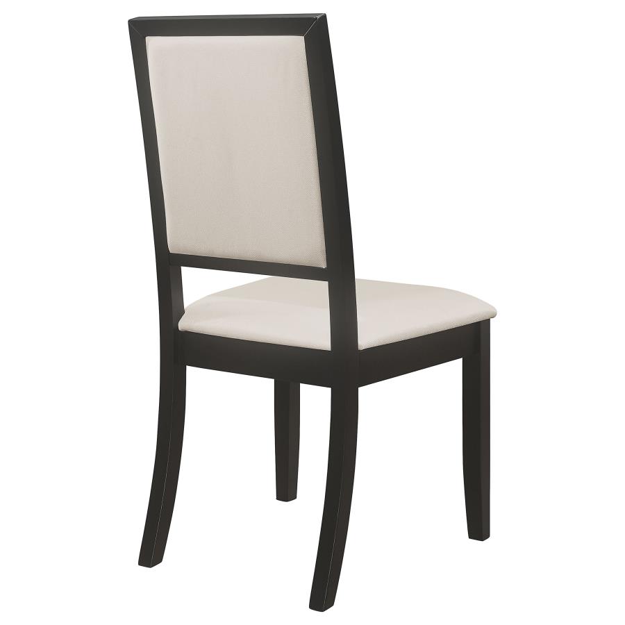 (image for) Louise Upholstered Wood Dining Side Chair Black (Set of 2)