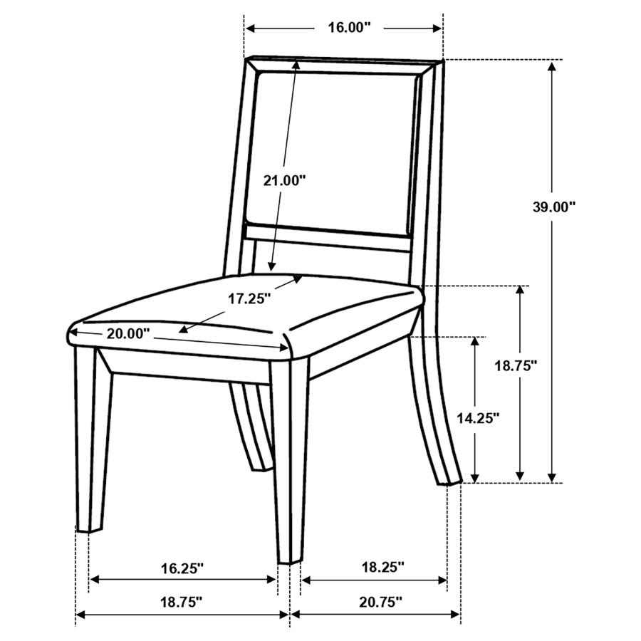 (image for) Louise Upholstered Wood Dining Side Chair Black (Set of 2)