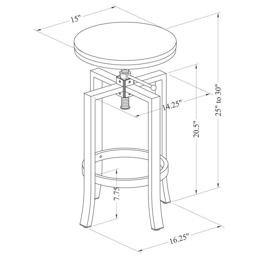 (image for) Bartlett 3-piece Adjustable Bar Table Set Brushed Nutmeg