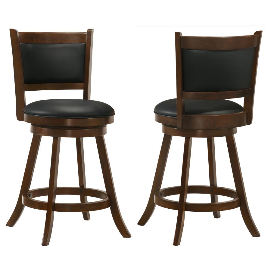 (image for) Broxton Upholstered Swivel Counter Chair Chestnut (Set of 2) - Click Image to Close