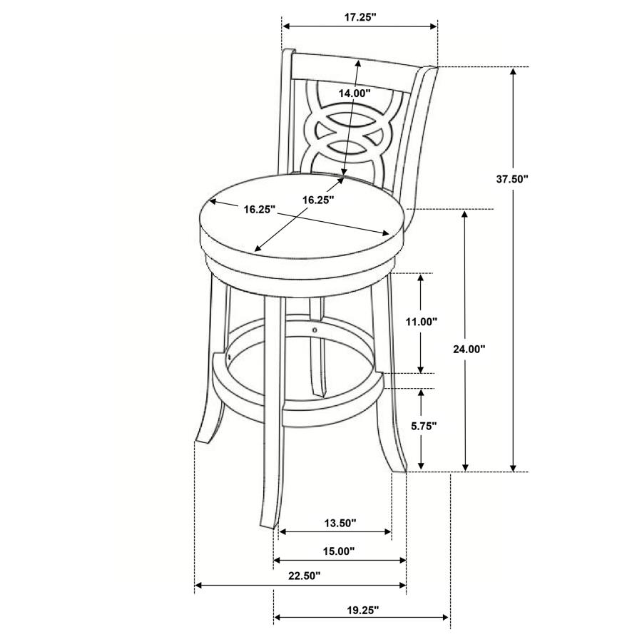 (image for) Calecita Wood Swivel Counter Stool Cappuccino (Set of 2)