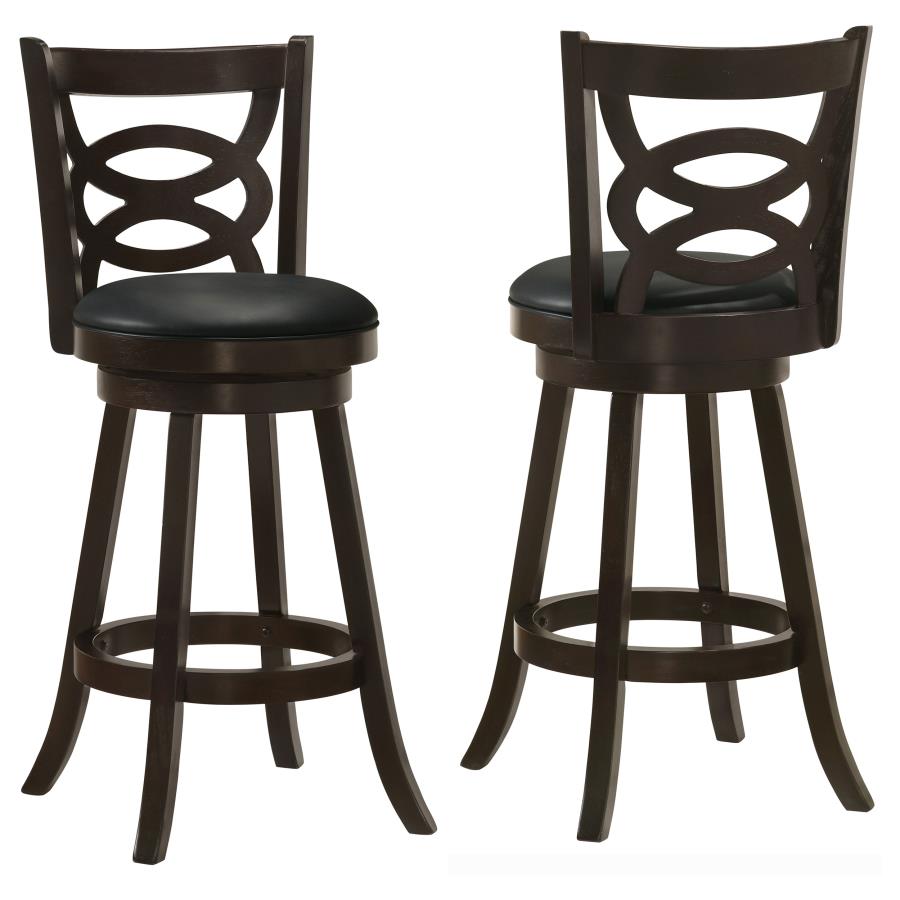 (image for) Calecita Wood Swivel Bar Stool Cappuccino (Set of 2) - Click Image to Close