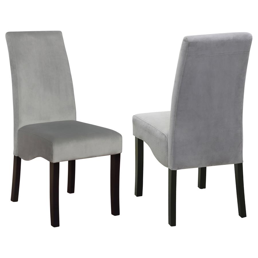 (image for) Stanton Velvet Upholstered Dining Side Chair Grey (Set of 2) - Click Image to Close