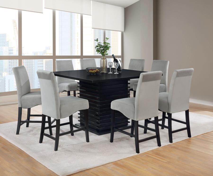 (image for) Stanton 5-piece Square Counter Height Dining Table Set Grey - Click Image to Close