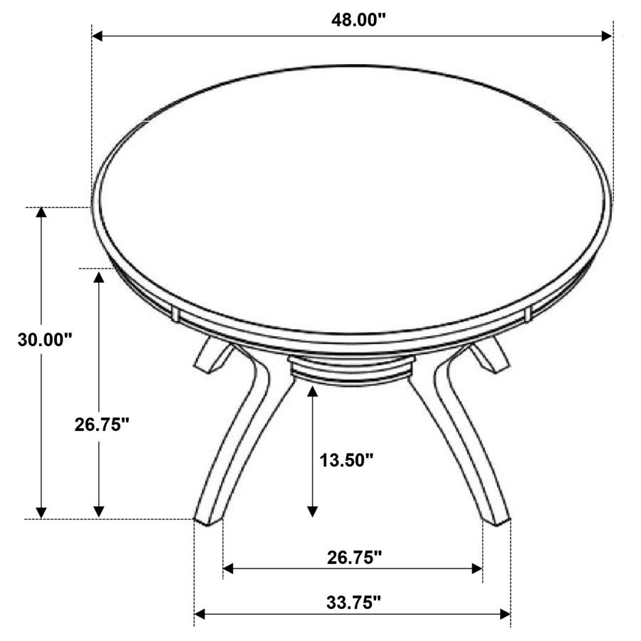 (image for) Nelms Dining Table with Shelf Deep Brown