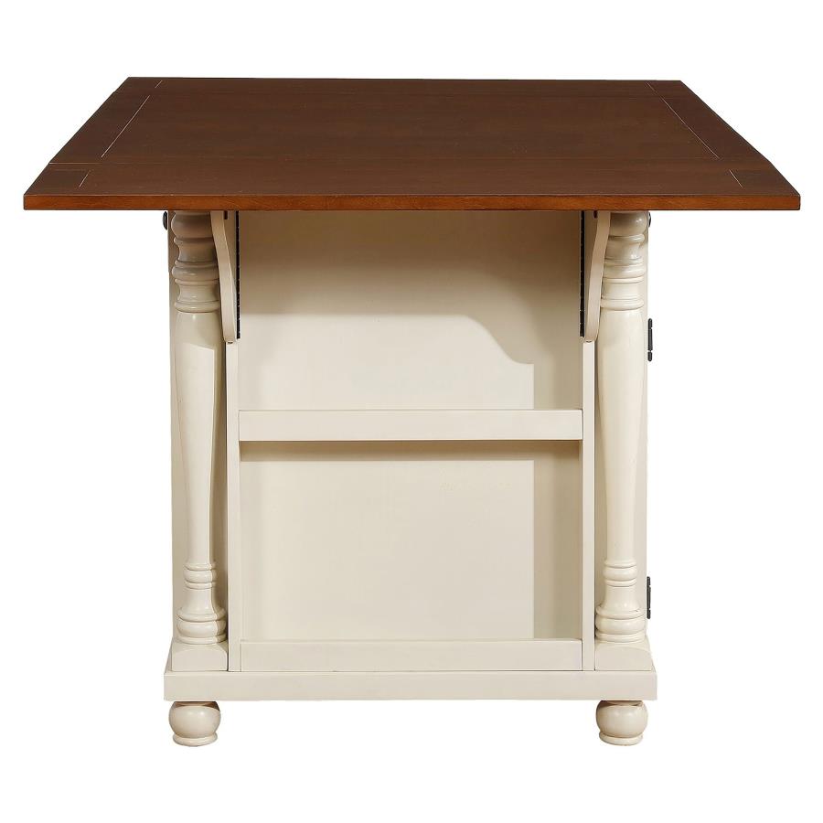 (image for) Slater 2-drawer Drop Leaf Kitchen Island Table Buttermilk