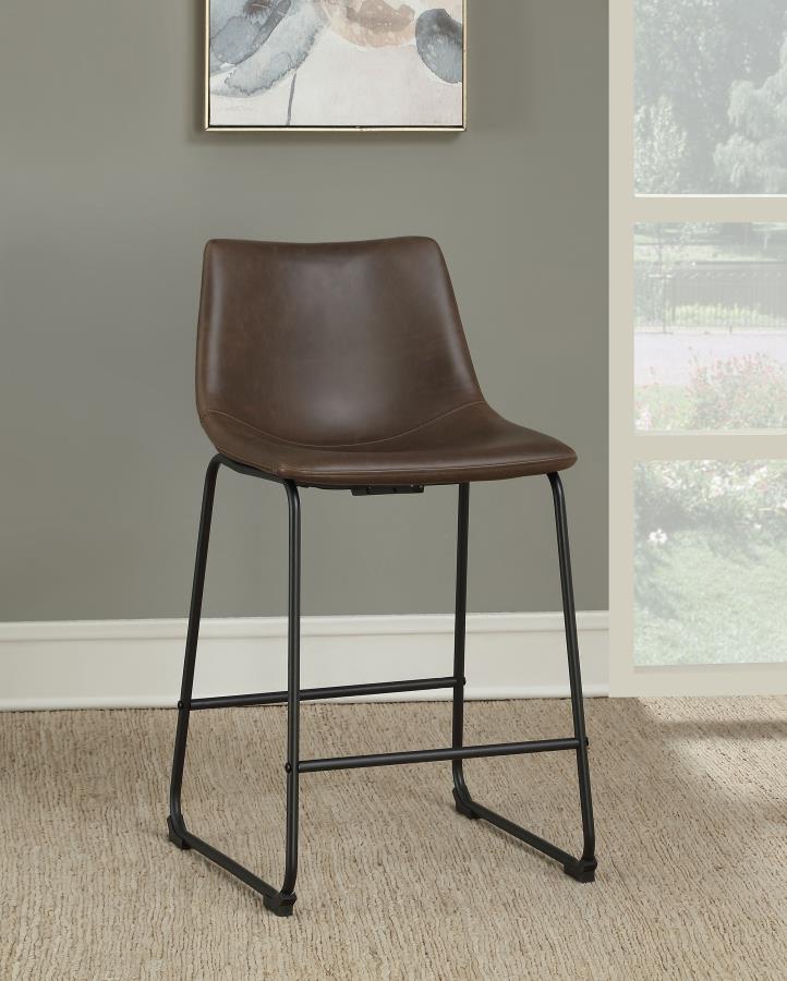 (image for) Michelle Upholstered Counter Chair Brown (Set of 2)