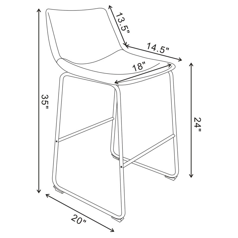 (image for) Michelle Upholstered Counter Chair Brown (Set of 2)