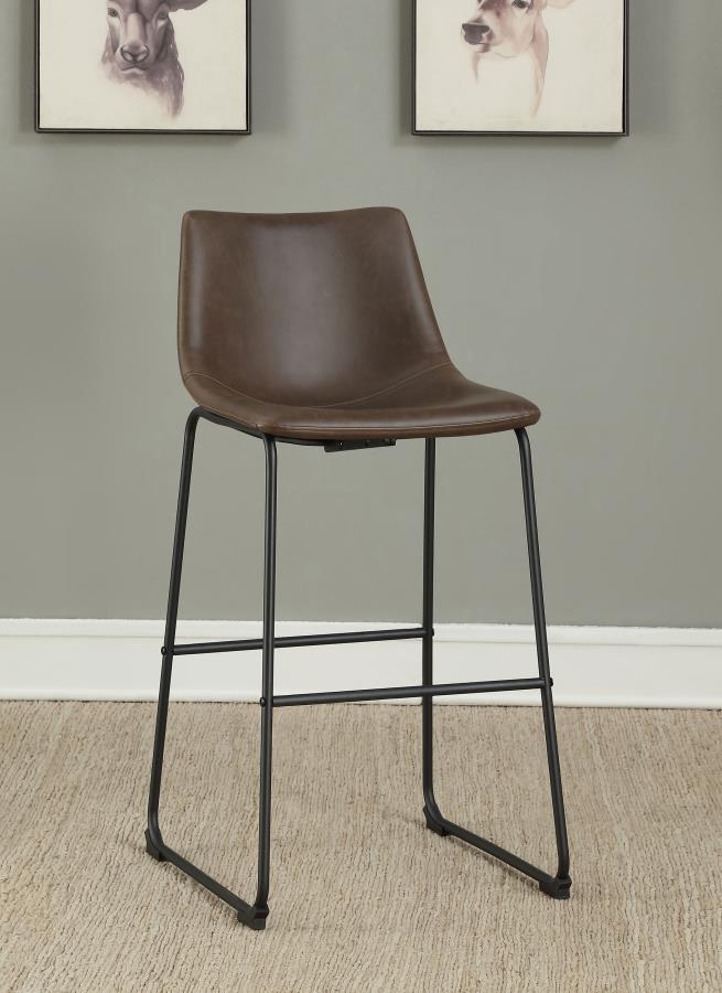 (image for) Michelle Upholstered Bar Chair Brown (Set of 2)