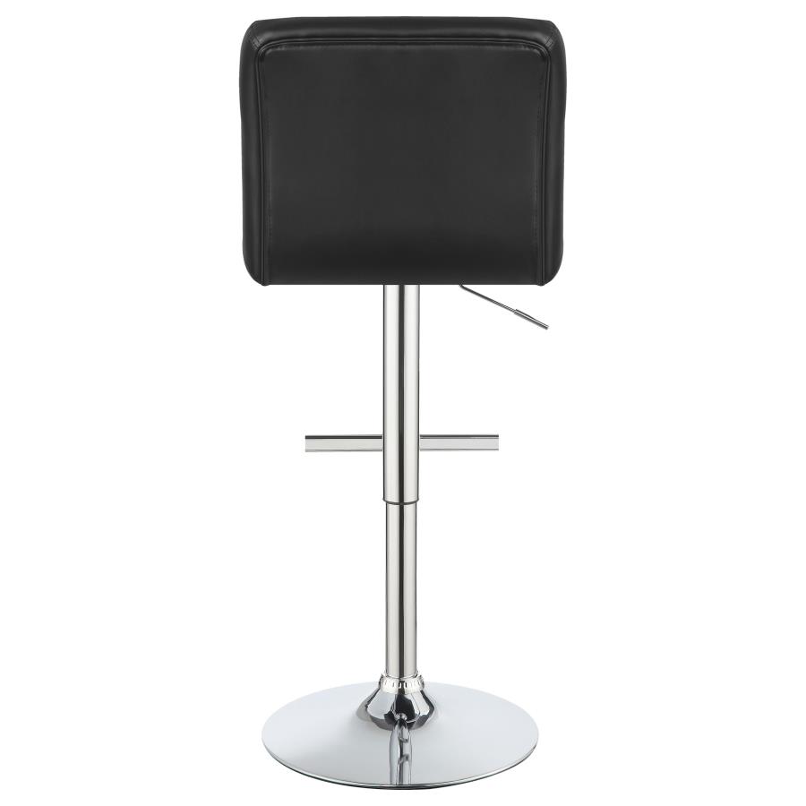 (image for) Lenny Upholstered Adjustable Bar Stool Black (Set of 2)